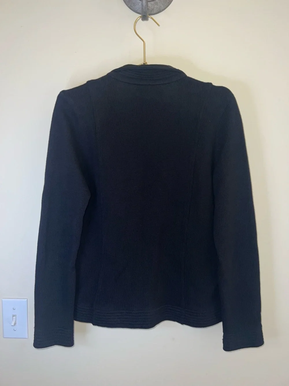 Lauren Ralph Lauren Black Military Knit Jacket Gold Crest Buttons Small - Picture 3 of 15